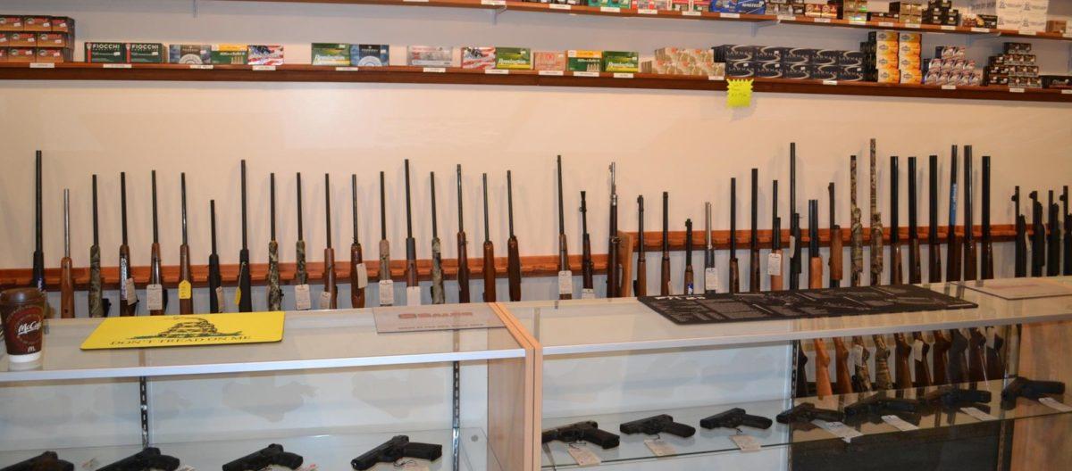 The front counter at Shawsheen Firearms & Gunsmithing in Billerica, MA